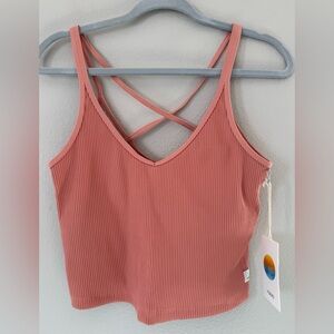 Vuori - Rib Crop Tank - Light Cinnamon